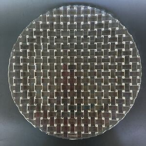 Modern Nachtmann Bossa Nova Basketweave Large Crystal Platter 12.6 inch